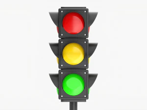 Ampel auf S&auml;ule 3D Modell