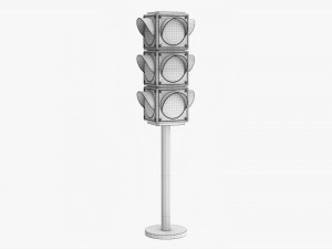 Traffic Lights On Column 3D Модель