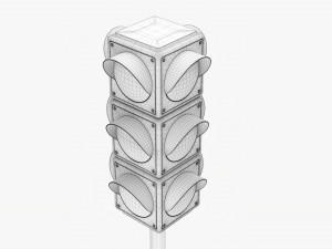 Traffic Lights On Column 3D Модель