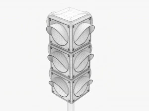 Ampel auf S&auml;ule 3D Modell