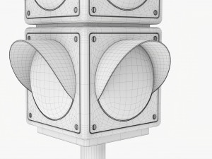 Traffic Lights On Column 3D Модель
