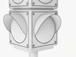 Ampel auf S&auml;ule 3D Modell