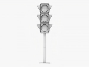 Traffic Lights On Column 3D Модель
