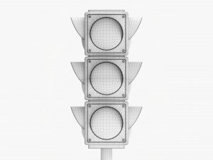 Traffic Lights On Column 3D Модель