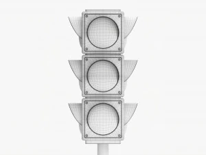 Ampel auf S&auml;ule 3D Modell