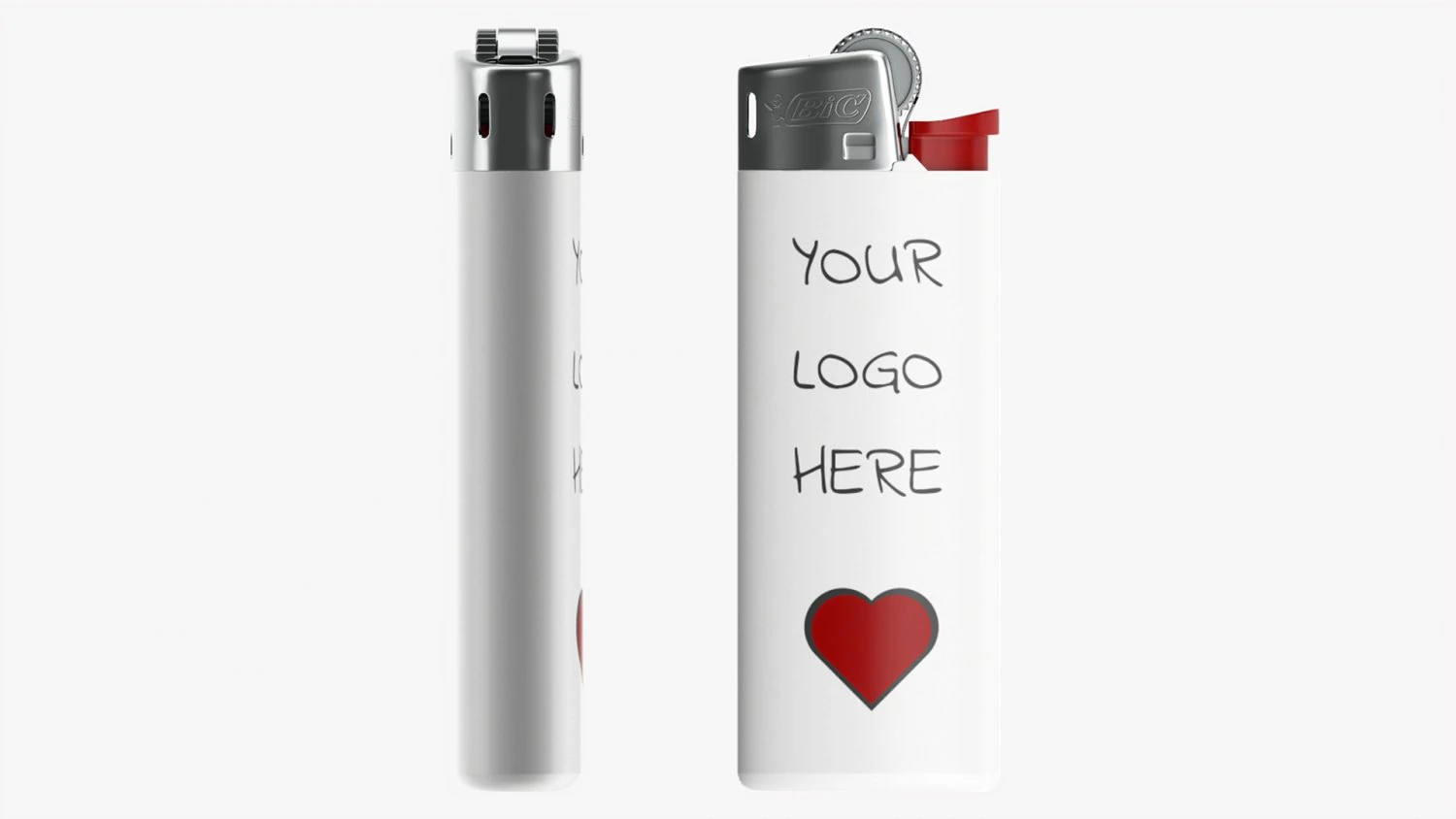 Bic Classic Lighter Mini Mockup 3D Model .c4d .max .obj .3ds .fbx .stl .blend 