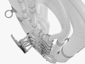 Brass Bell Tuba Model 3D