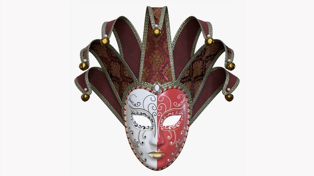 Carnival Venetian Mask 02 Model 3D .c4d .max .obj .3ds .fbx .stl .blend 