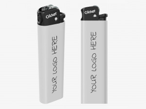 Cricket Flint Pocket Lighter 02 White Mockup 3D 모델