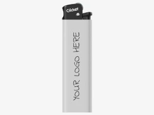 Cricket Flint Pocket Lighter 02 White Mockup 3D Model