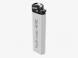 Cricket Flint Pocket Lighter 02 White Mockup Model 3D