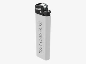 Cricket Flint Pocket Lighter 02 White Mockup 3D Model