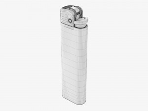 Cricket Flint Pocket Lighter 02 White Mockup Model 3D