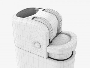 Cricket Flint Pocket Lighter 02 White Mockup Model 3D