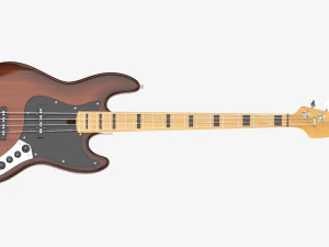 Electric 4-String Bass Guitar 01 3D Model