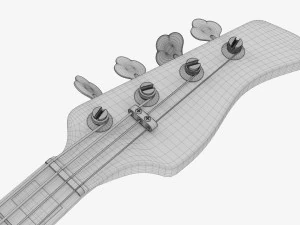 Electric 4-String Bass Guitar 01 3D Model