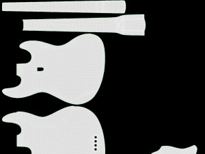 Electric 4-String Bass Guitar 01 Modello 3D