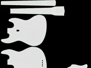 Electric 4-String Bass Guitar 01 3D Model
