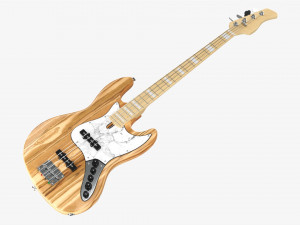 Electric 4-String Bass Guitar 01 V2 3D Model