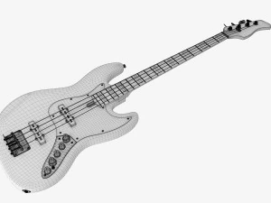 Electric 4-String Bass Guitar 01 V2 3D Model