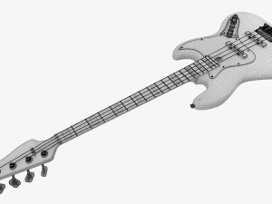 Electric 4-String Bass Guitar 01 V2 3D Model