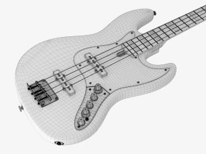 Electric 4-String Bass Guitar 01 V2 3D Model