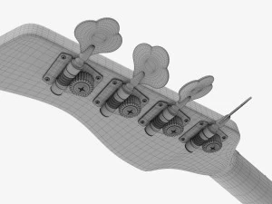 Electric 4-String Bass Guitar 01 V2 3D Model