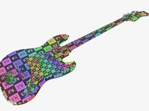 Electric 4-String Bass Guitar 01 V2 3D Model