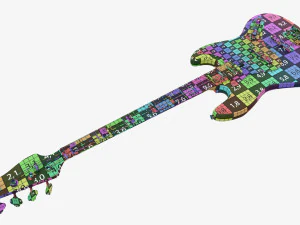 Electric 4-String Bass Guitar 01 V2 3D Model