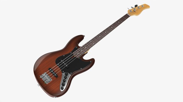 Electric 4-String Bass Guitar 02 Modelo 3D .c4d .max .obj .3ds .fbx .stl .blend 