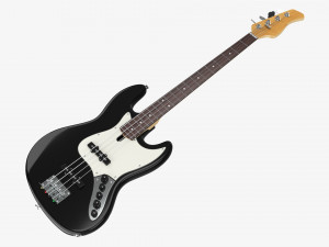 Electric 4-String Bass Guitar 02 Black 3D Model