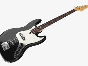 Electric 4-String Bass Guitar 02 Black 3D Model