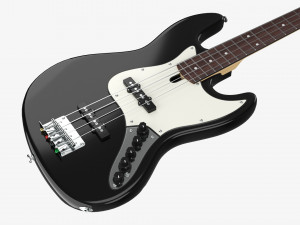 Electric 4-String Bass Guitar 02 Black Modèle 3D