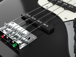 Electric 4-String Bass Guitar 02 Black Modèle 3D