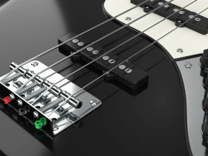 Electric 4-String Bass Guitar 02 Black 3D Model
