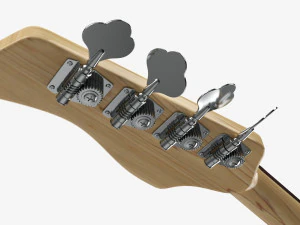 Electric 4-String Bass Guitar 02 Black 3D Model