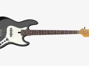 Electric 4-String Bass Guitar 02 Black 3D Model