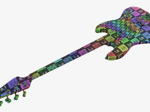 Electric 4-String Bass Guitar 02 Black 3D Model
