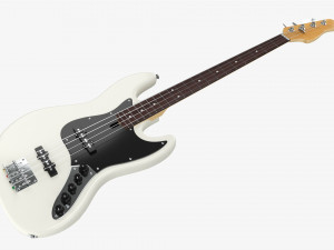 Electric 4-String Bass Guitar 02 White 3D Модель
