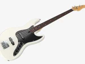 Electric 4-String Bass Guitar 02 White 3D Model
