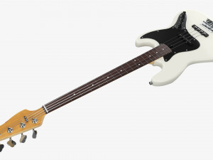 Electric 4-String Bass Guitar 02 White 3D Модель