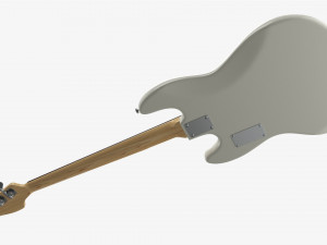 Electric 4-String Bass Guitar 02 White 3D Модель