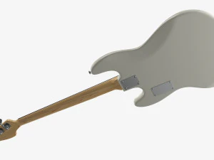 Electric 4-String Bass Guitar 02 White 3D Model
