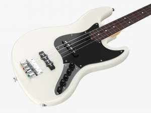 Electric 4-String Bass Guitar 02 White 3D Модель