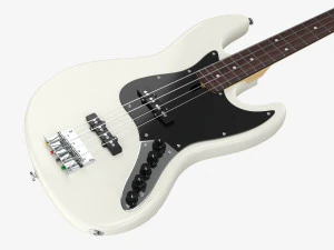Electric 4-String Bass Guitar 02 White 3D Model