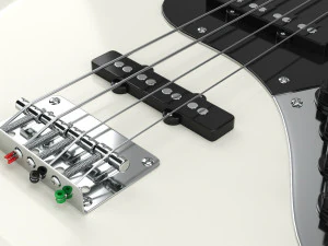 Electric 4-String Bass Guitar 02 White 3D Model