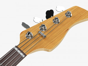 Electric 4-String Bass Guitar 02 White 3D Модель