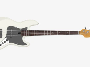 Electric 4-String Bass Guitar 02 White 3D Model