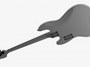 Electric 4-String Bass Guitar 02 White 3D Модель