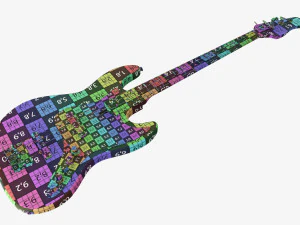 Electric 4-String Bass Guitar 02 White 3D Model